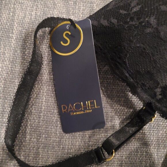 RACHEL Rachel Roy Black Lace Woman's Molded cup teddy Bodysuit Size S - Picture 9 of 11